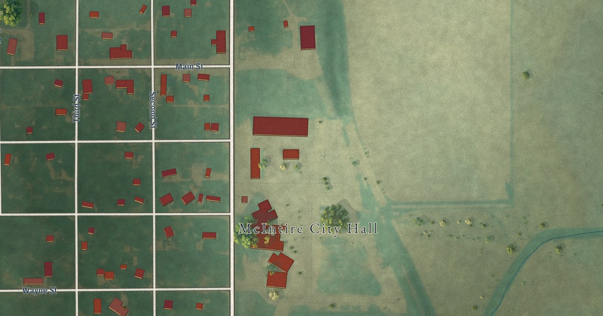 Map of McIntire, Iowa in 2026