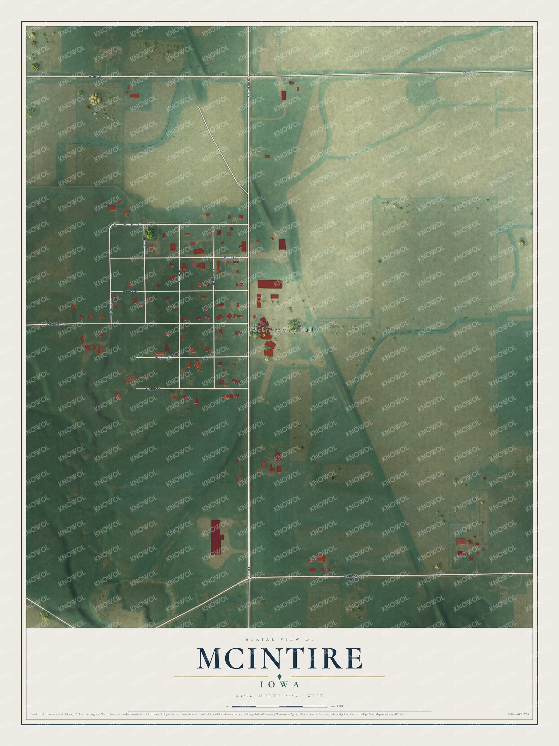 Watermarked full-map preview of McIntire, Iowa