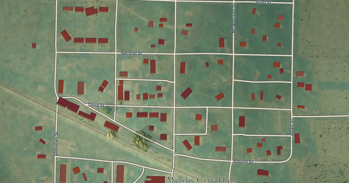 Map of Menlo, Iowa in 2026