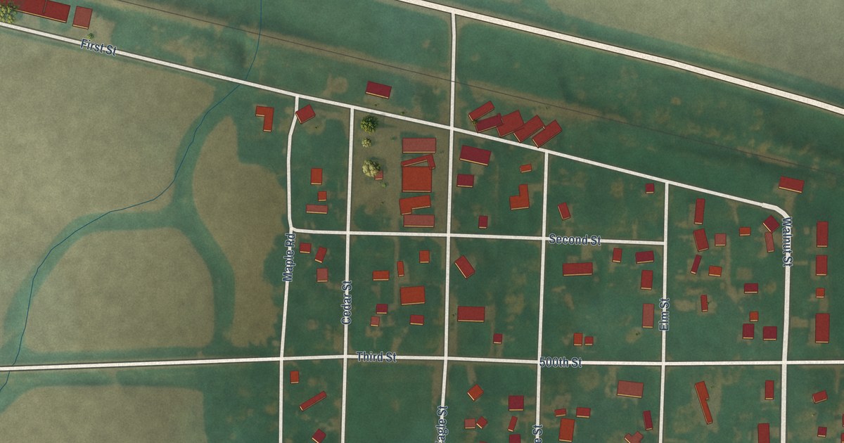 Map of Meriden, Iowa in 2026
