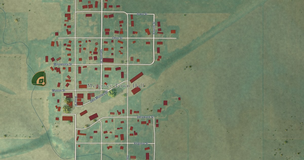 Map of Meservey, Iowa in 2026