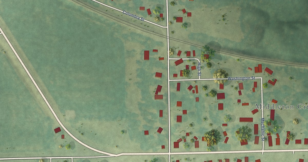 Map of Middletown, Iowa in 2026