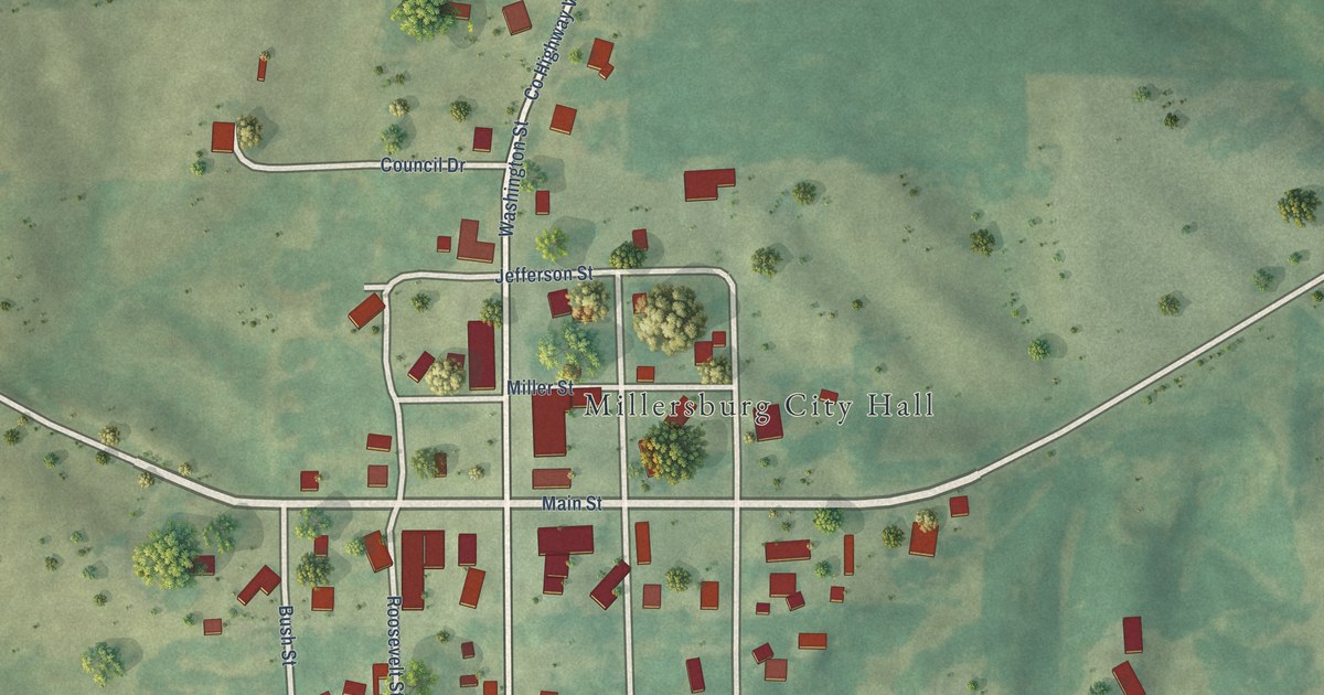 Map of Millersburg, Iowa in 2026