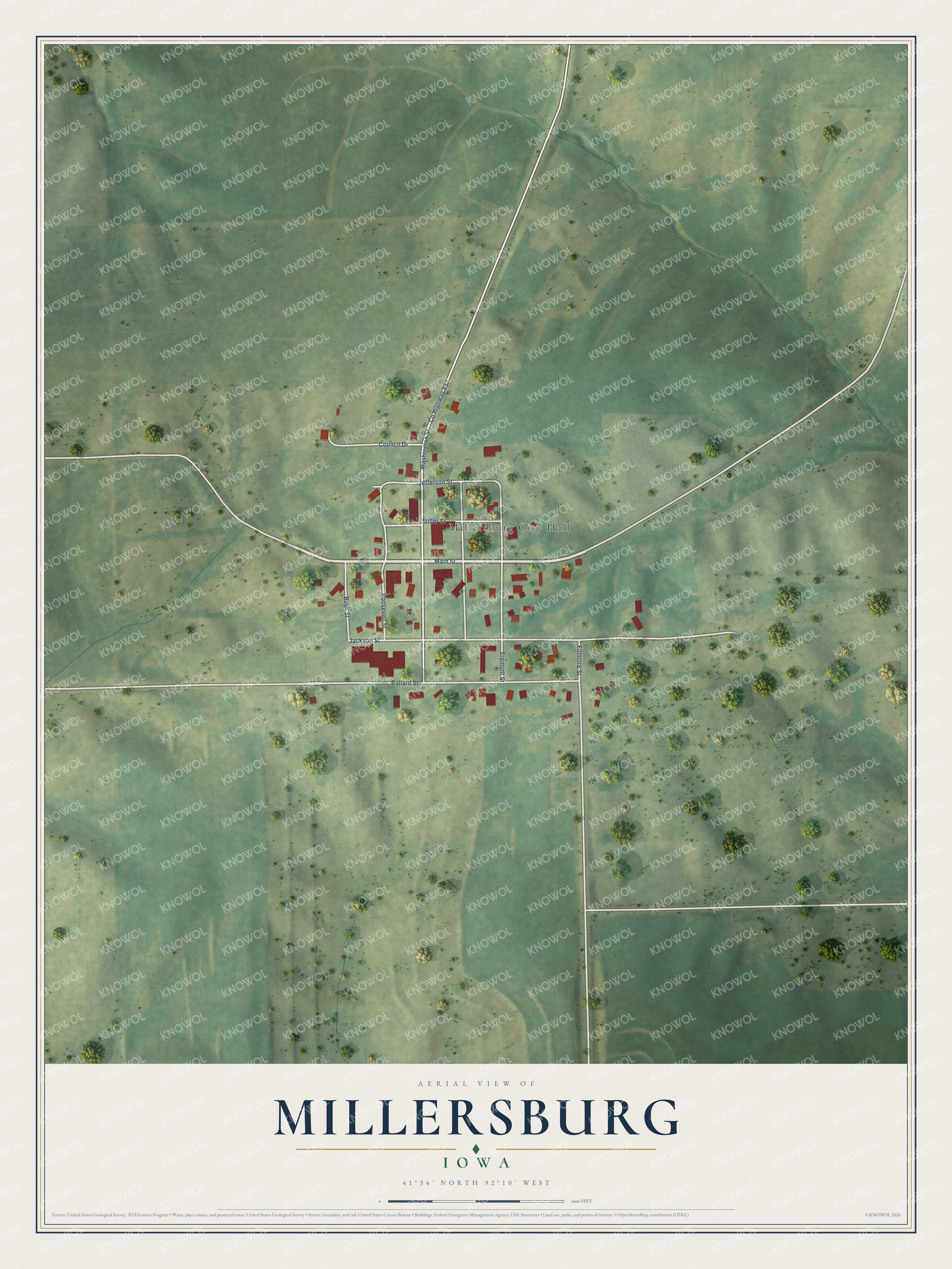 Watermarked full-map preview of Millersburg, Iowa