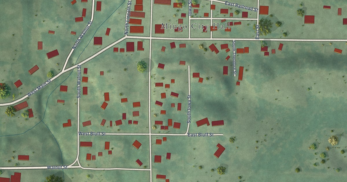 Map of Mingo, Iowa in 2026