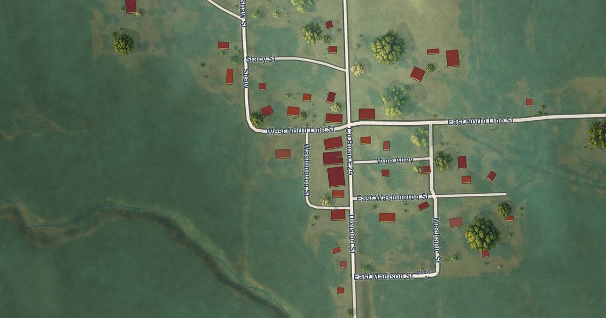 Map of Monmouth, Iowa in 2026