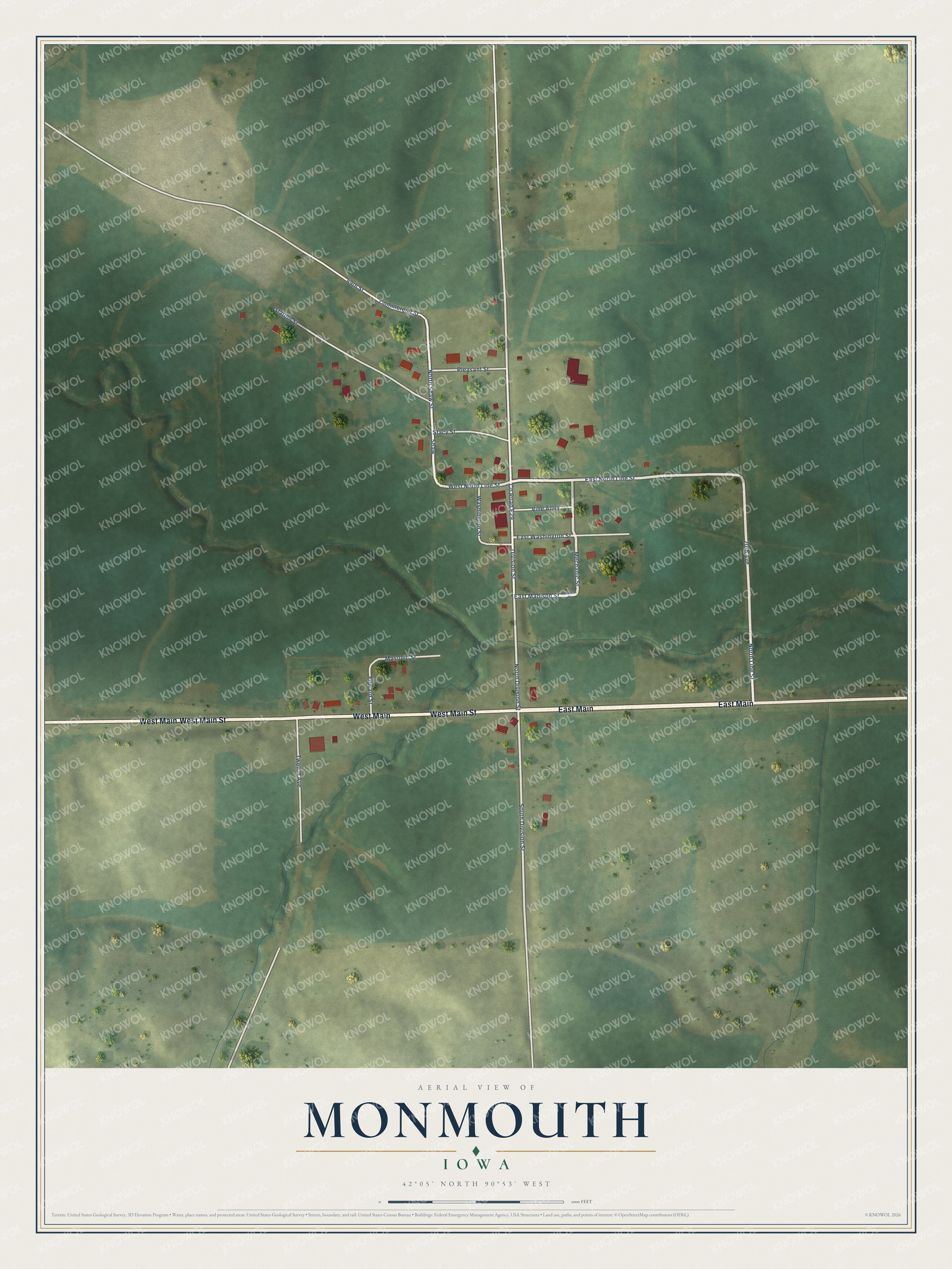 Watermarked full-map preview of Monmouth, Iowa