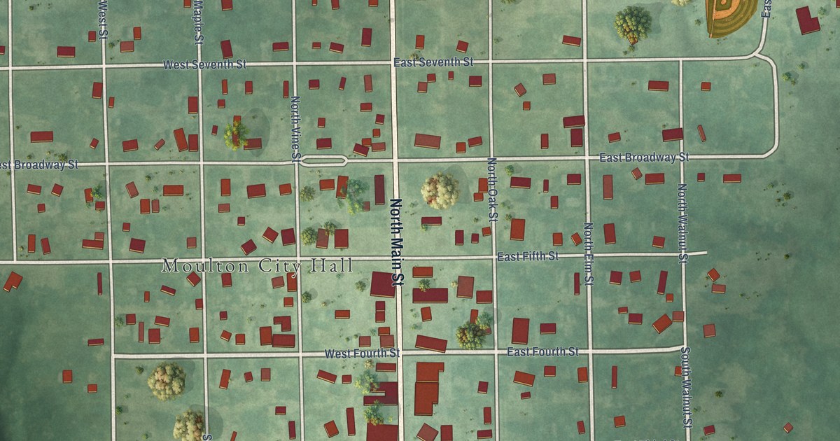 Map of Moulton, Iowa in 2026