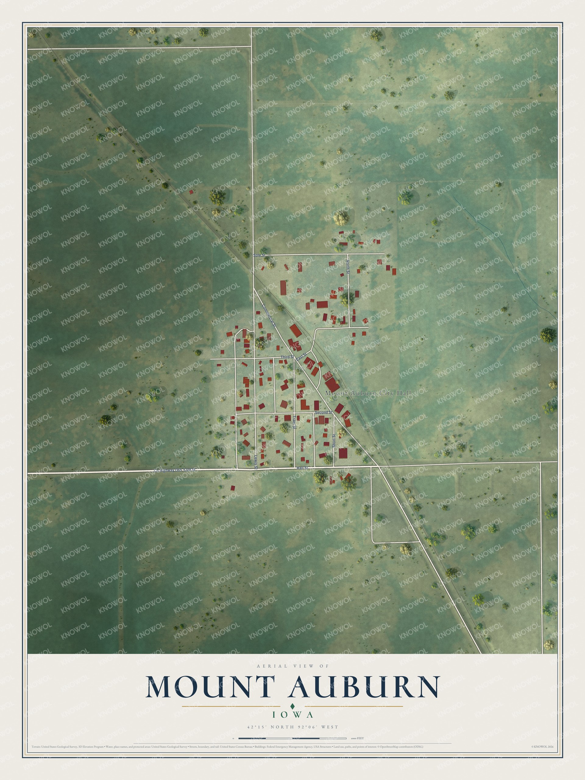 Watermarked full-map preview of Mount Auburn, Iowa