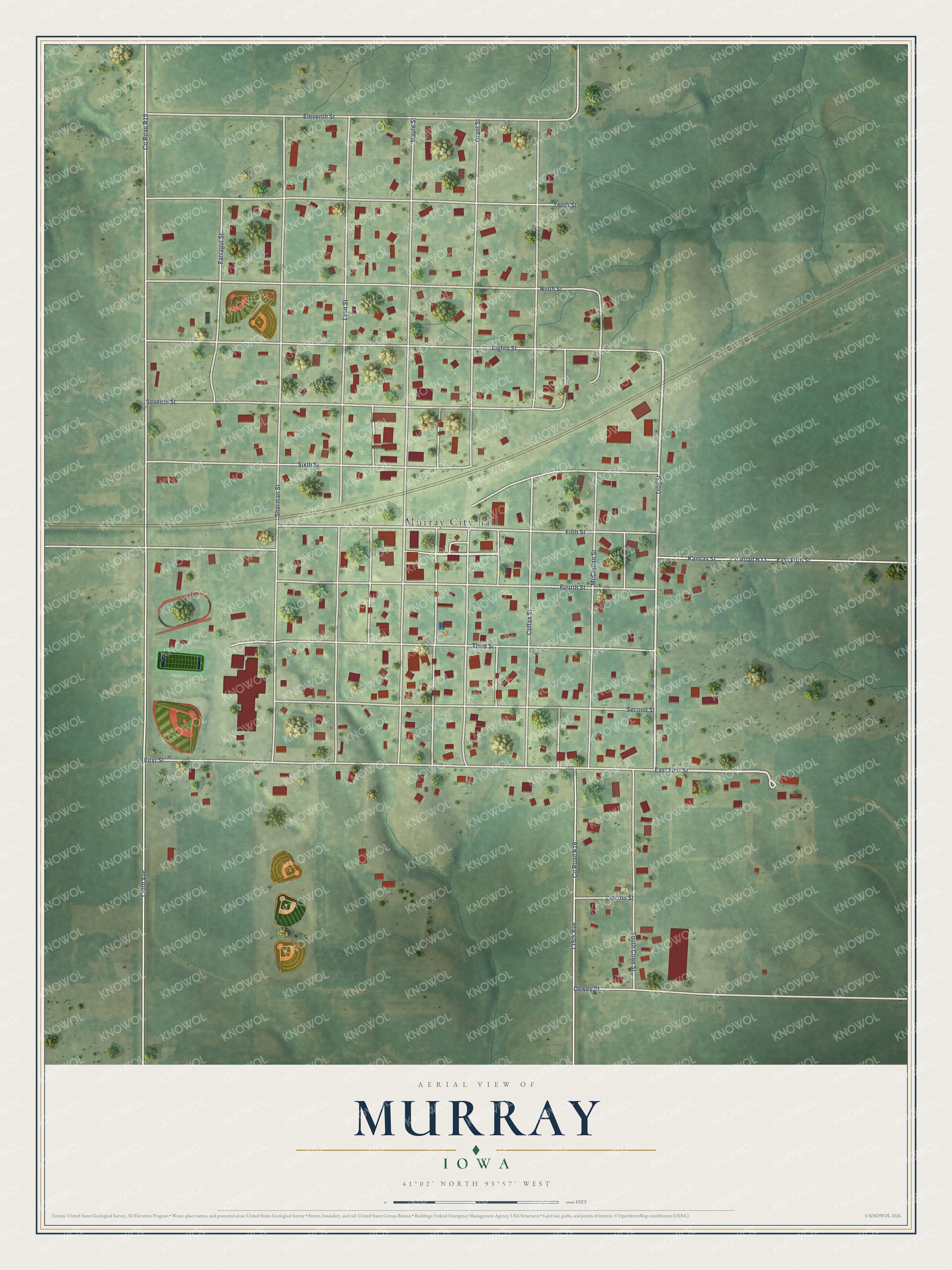 Watermarked full-map preview of Murray, Iowa