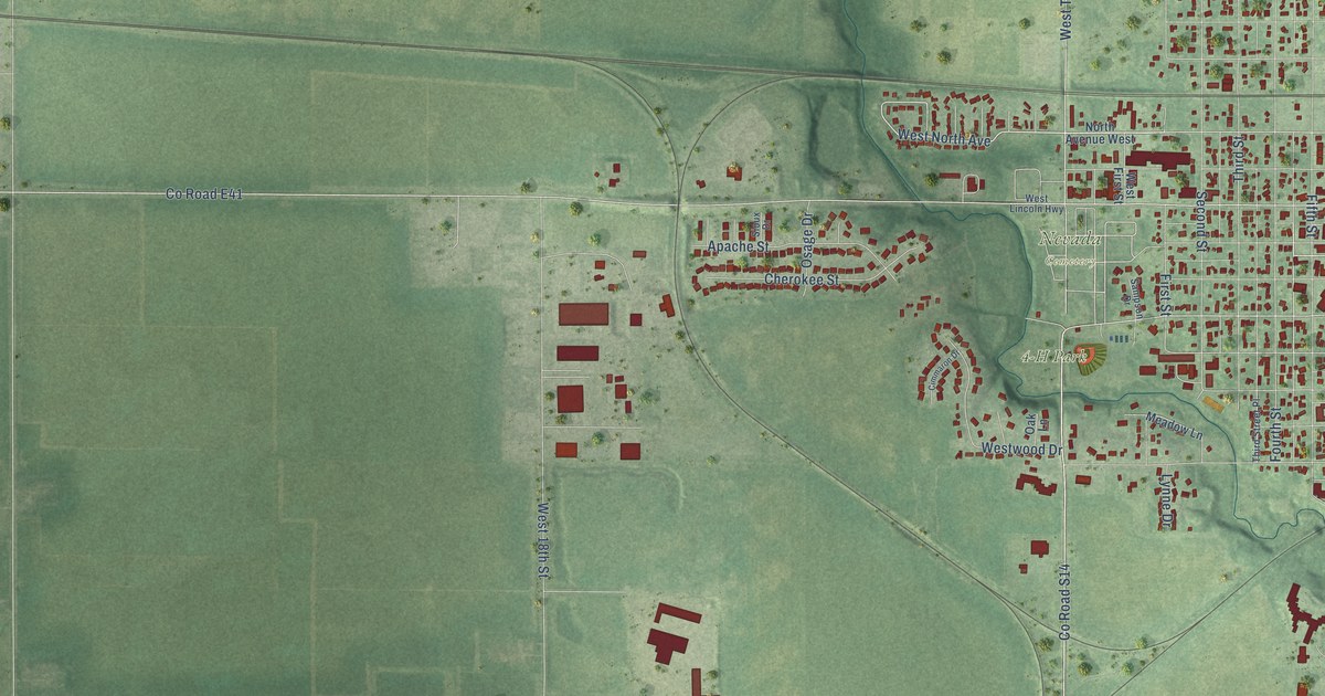 Map of Nevada, Iowa in 2026