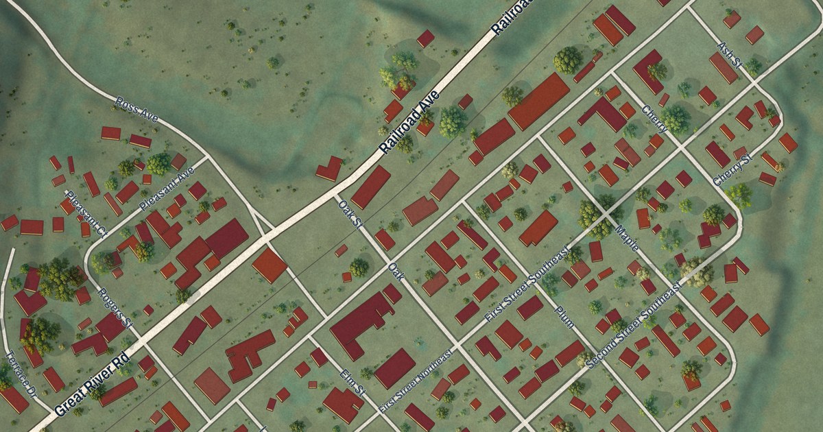 Map of New Albin, Iowa in 2026