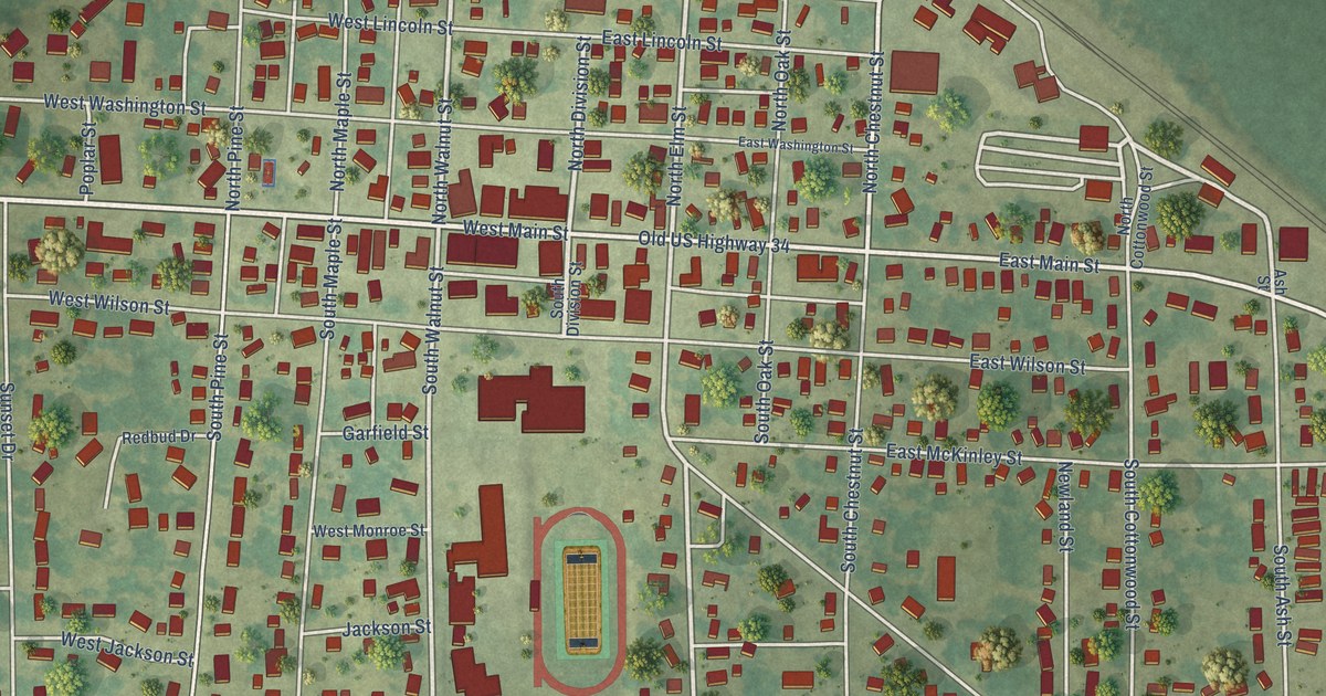 Map of New London, Iowa in 2026