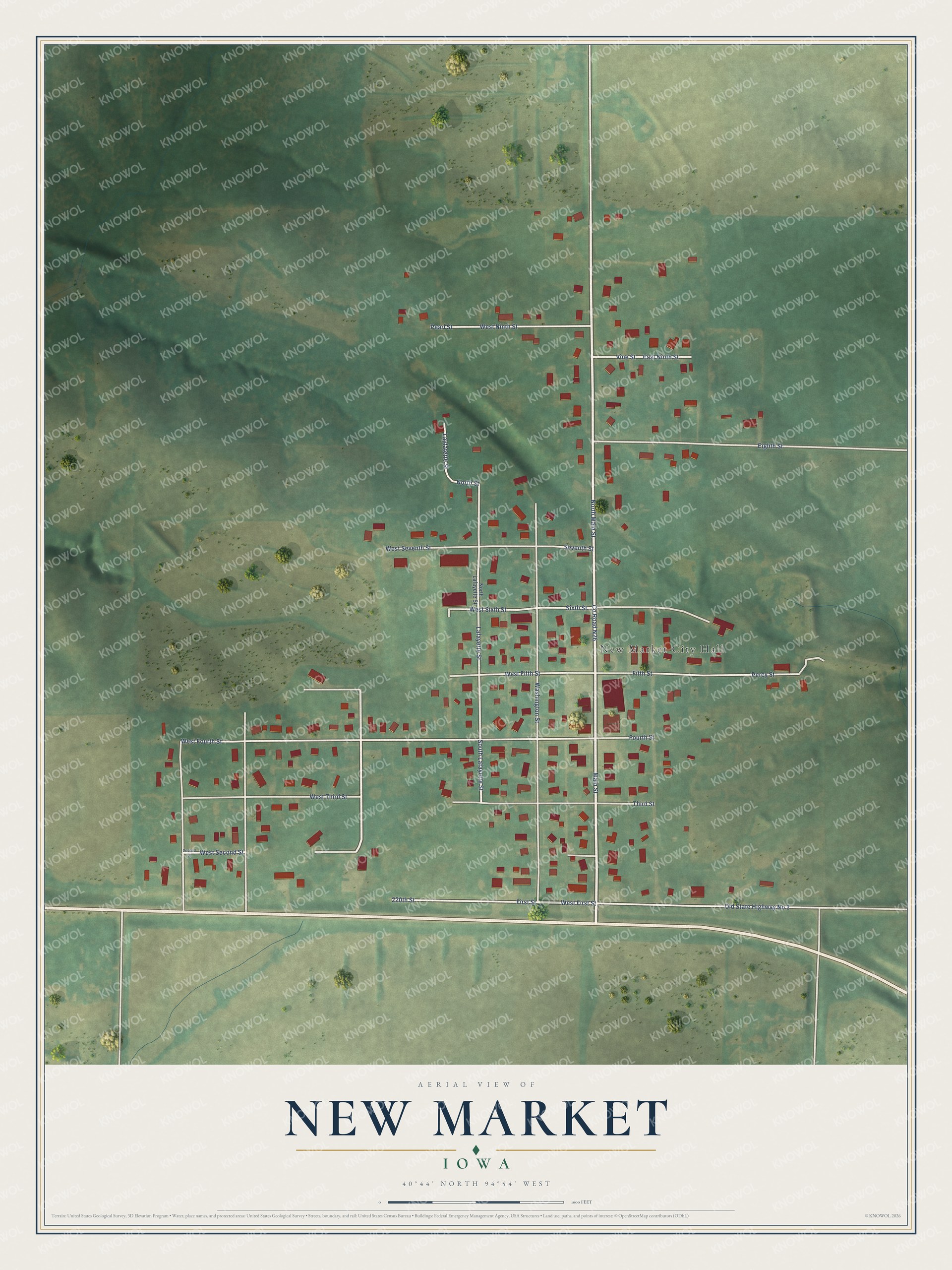 Watermarked full-map preview of New Market, Iowa