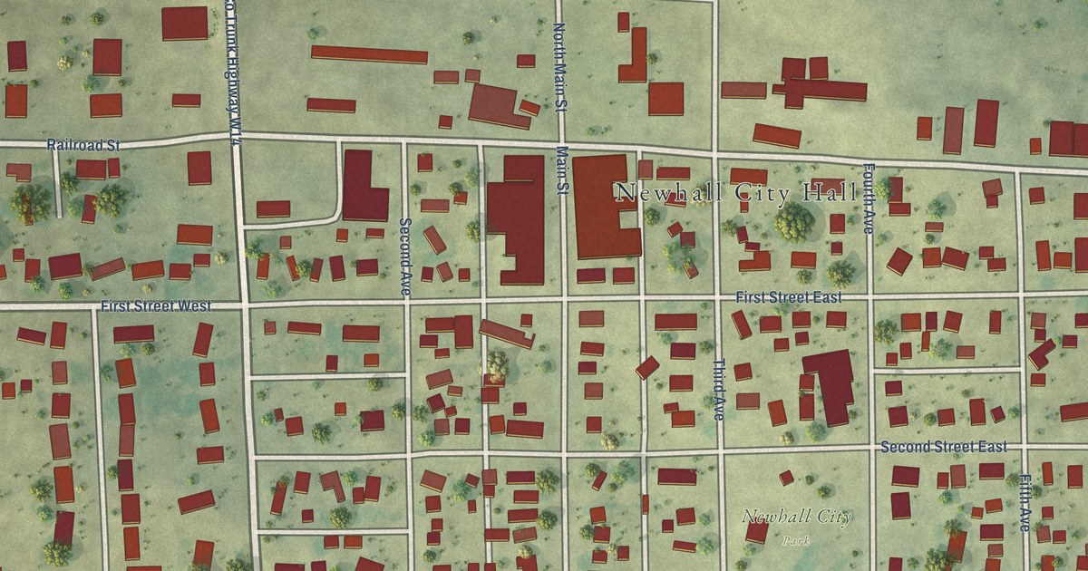 Map of Newhall, Iowa in 2026