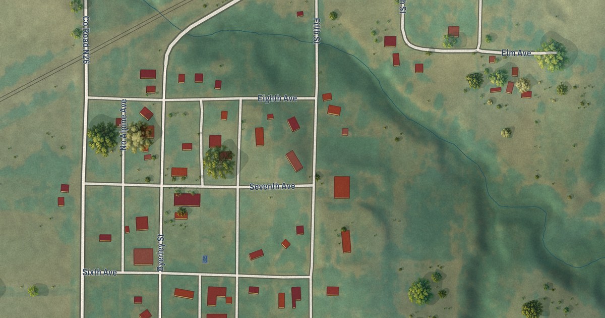 Map of Nodaway, Iowa in 2026