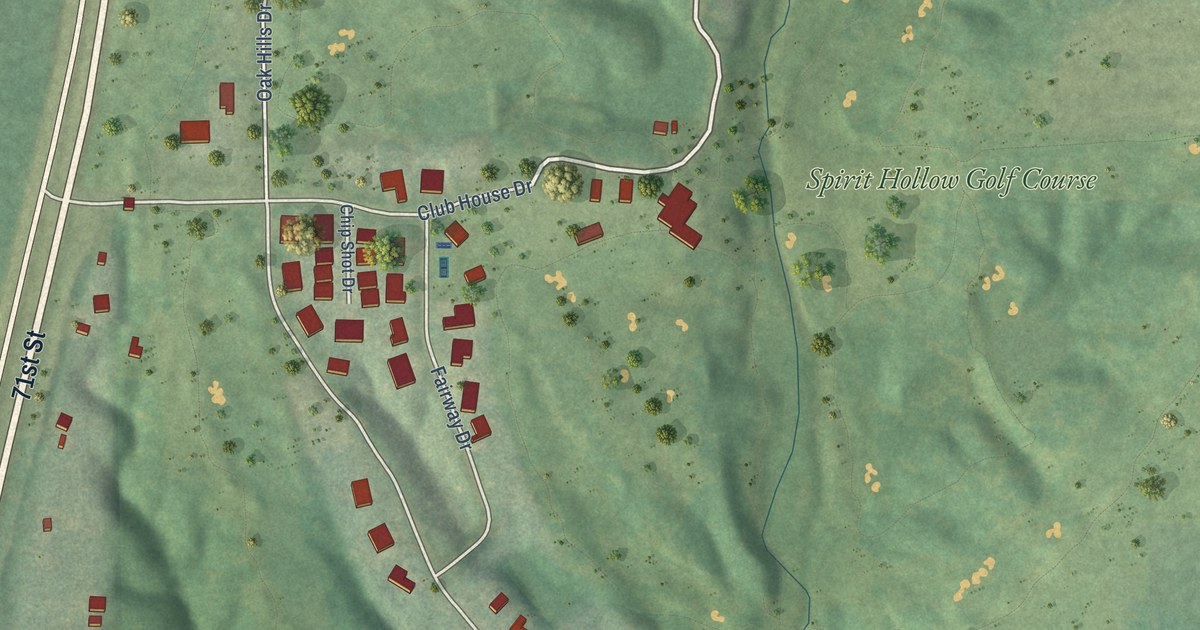 Map of Oak Hills, Iowa in 2026