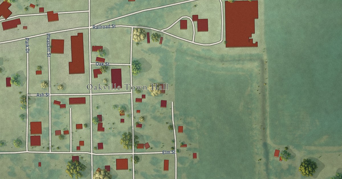 Map of Oakville, Iowa in 2026