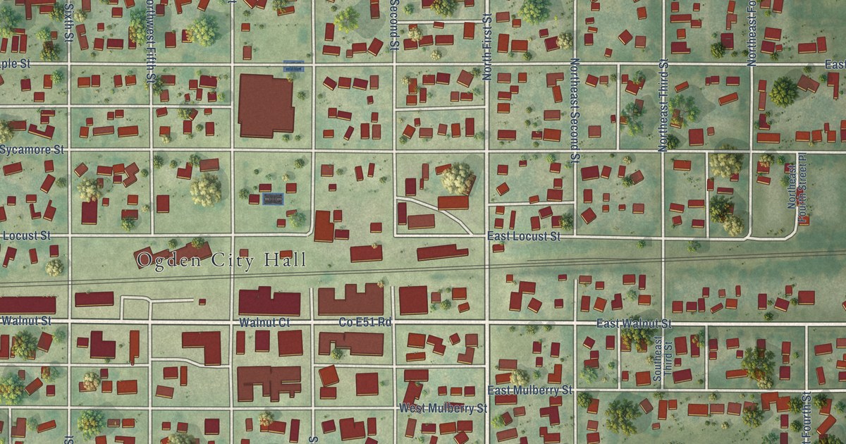 Map of Ogden, Iowa in 2026