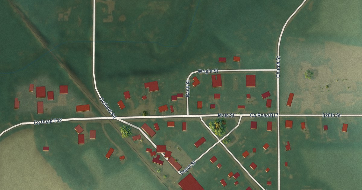Map of Orchard, Iowa in 2026