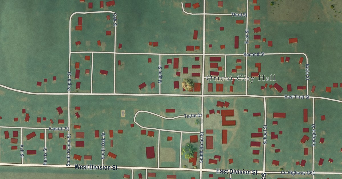 Map of Orient, Iowa in 2026