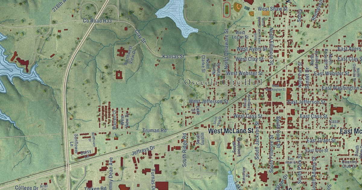 Map of Osceola, Iowa in 2026