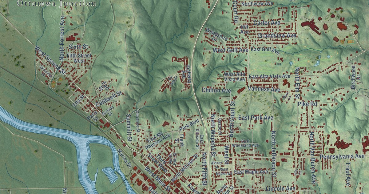 Map of Ottumwa, Iowa in 2026