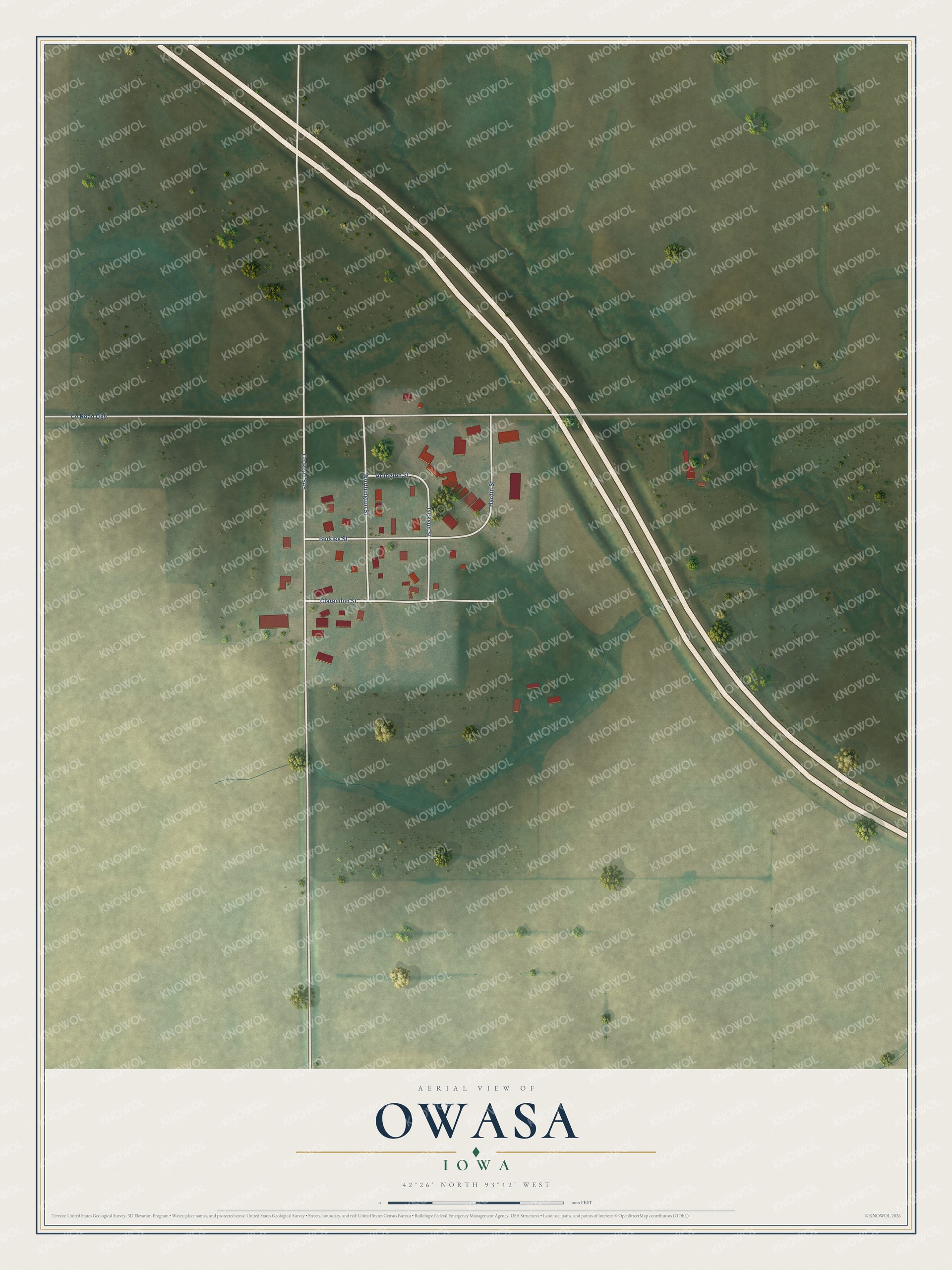 Watermarked full-map preview of Owasa, Iowa
