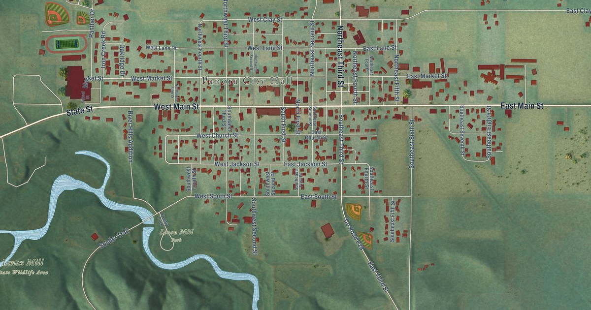 Map of Panora, Iowa in 2026