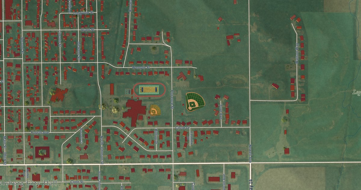 Map of Parkersburg, Iowa in 2026