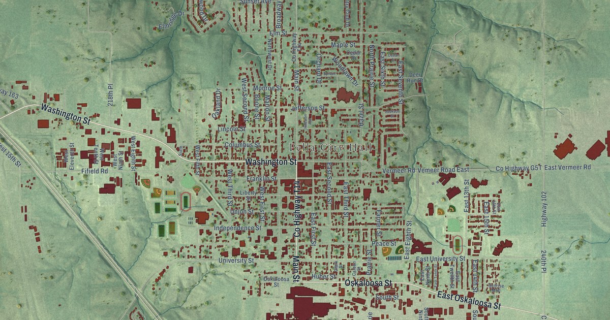 Map of Pella, Iowa in 2026