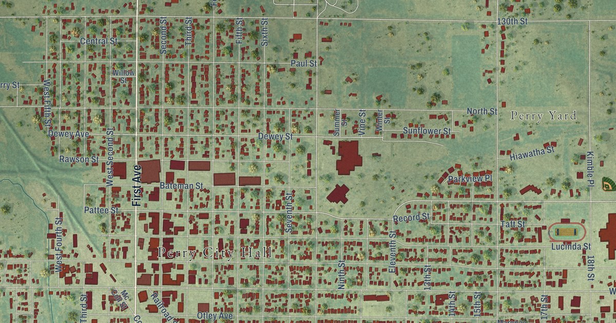 Map of Perry, Iowa in 2026