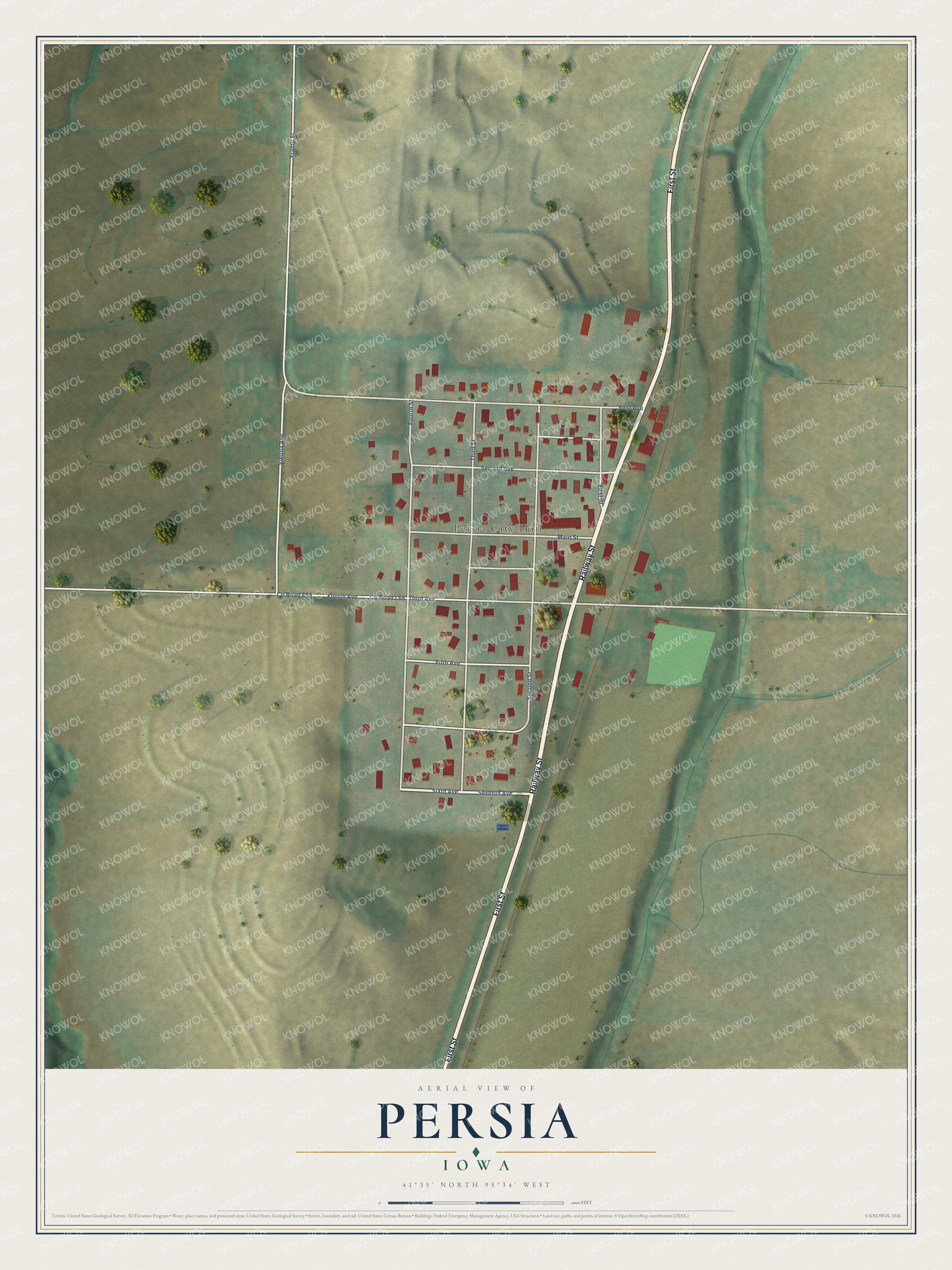 Watermarked full-map preview of Persia, Iowa