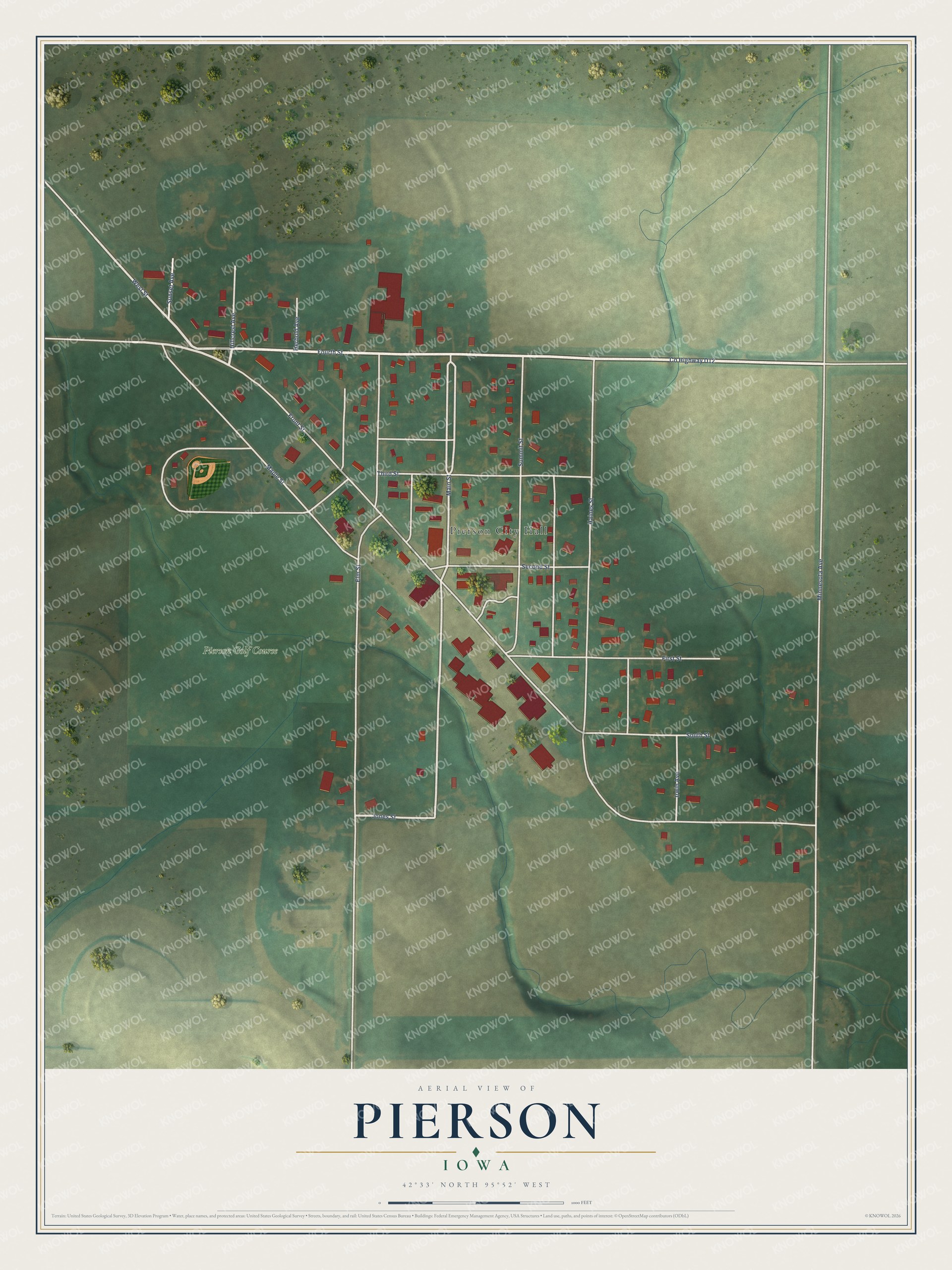 Watermarked full-map preview of Pierson, Iowa