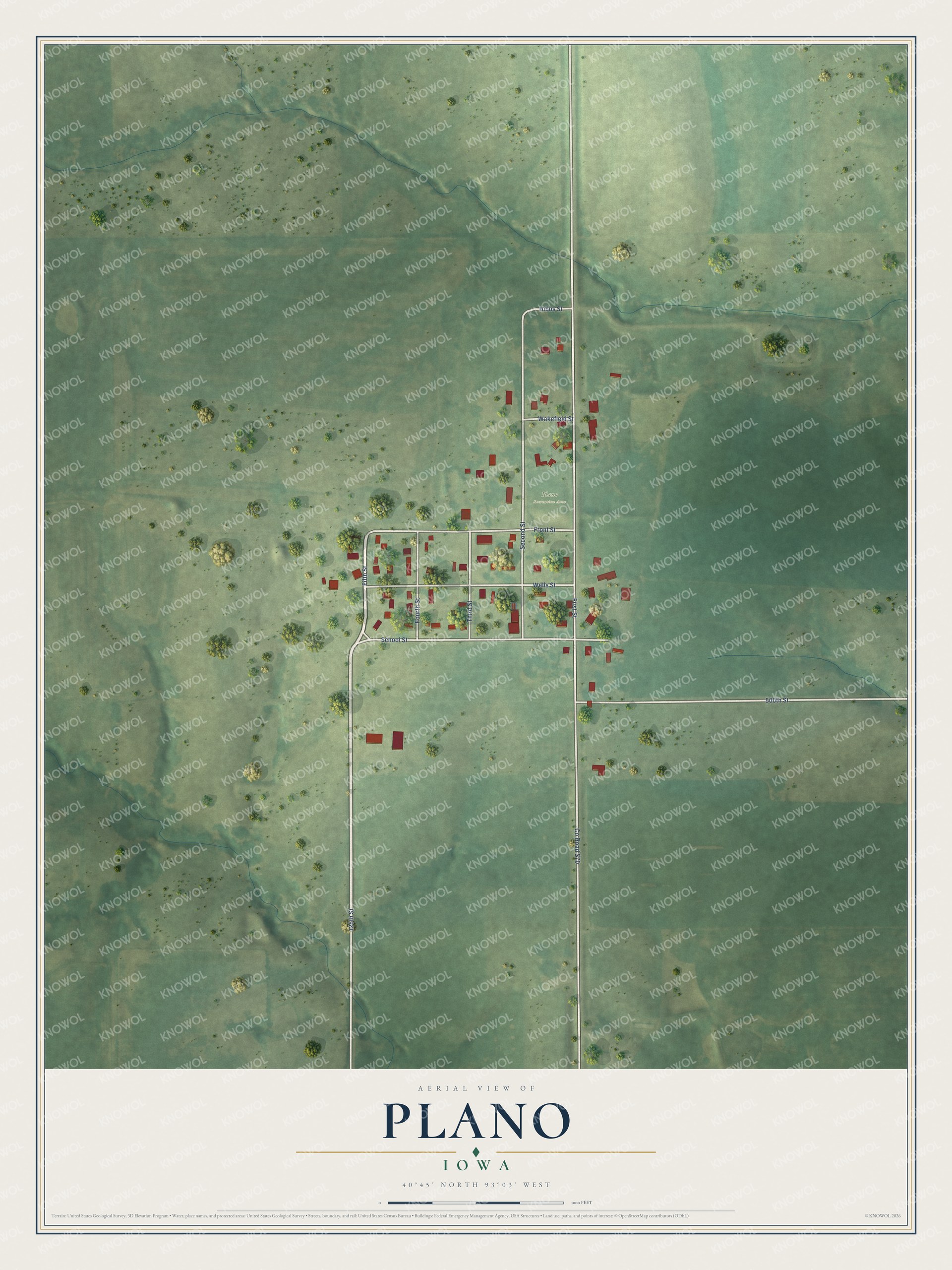 Watermarked full-map preview of Plano, Iowa