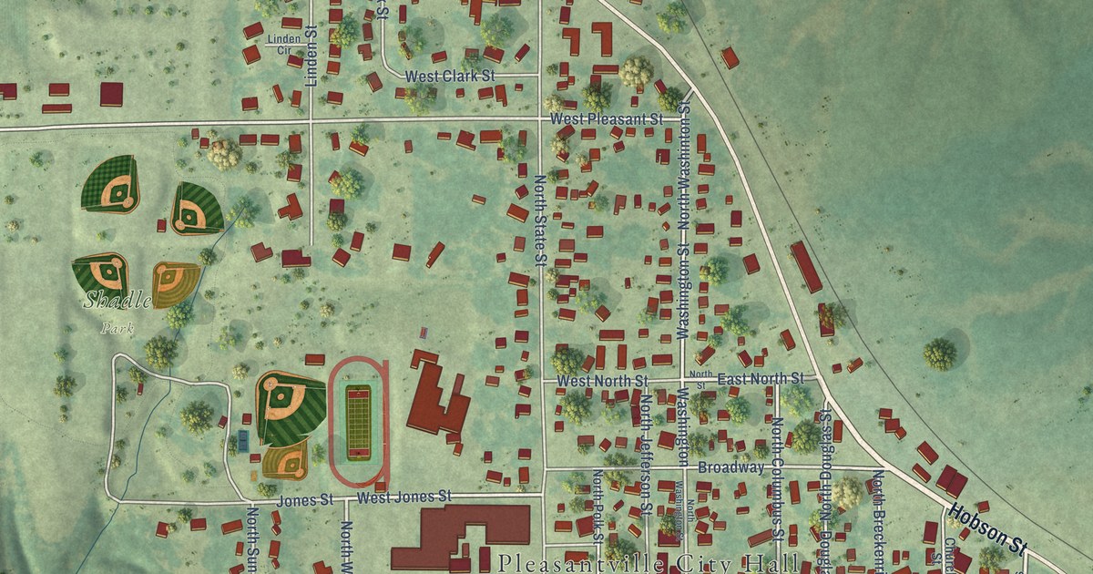 Map of Pleasantville, Iowa in 2026