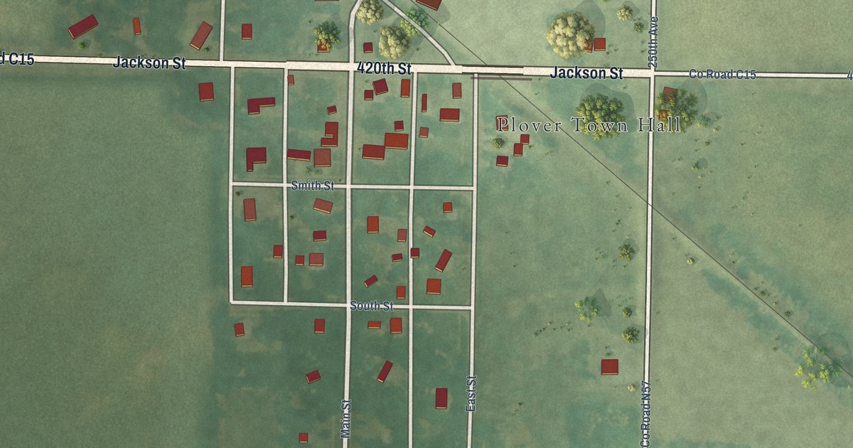 Map of Plover, Iowa in 2026