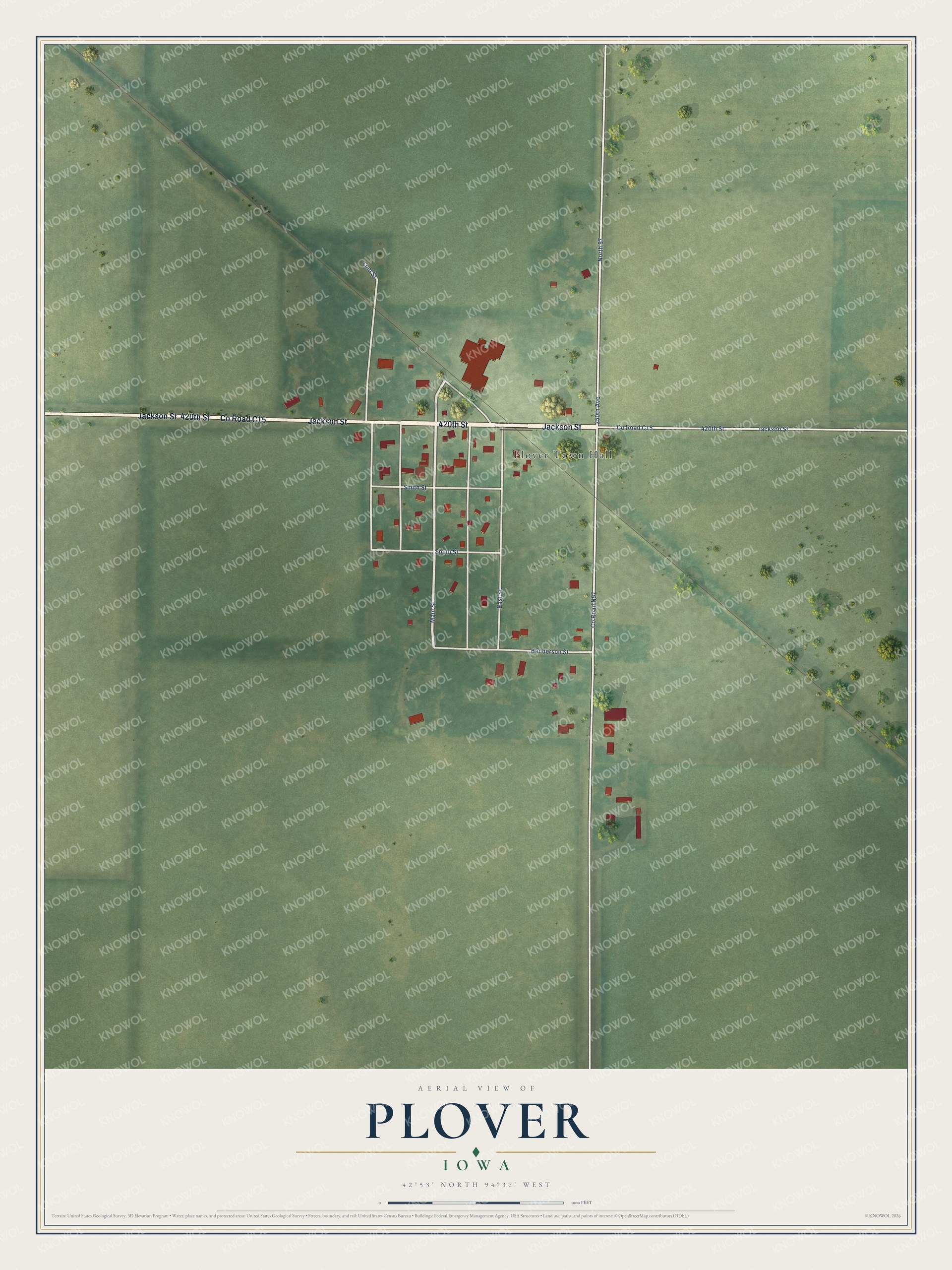 Watermarked full-map preview of Plover, Iowa