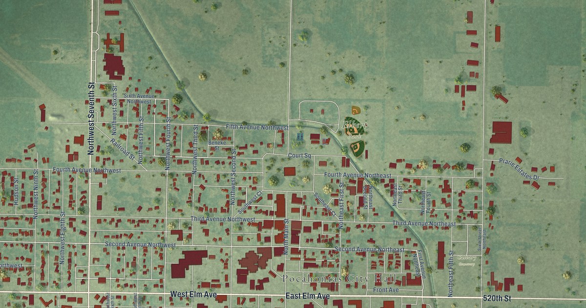 Map of Pocahontas, Iowa in 2026