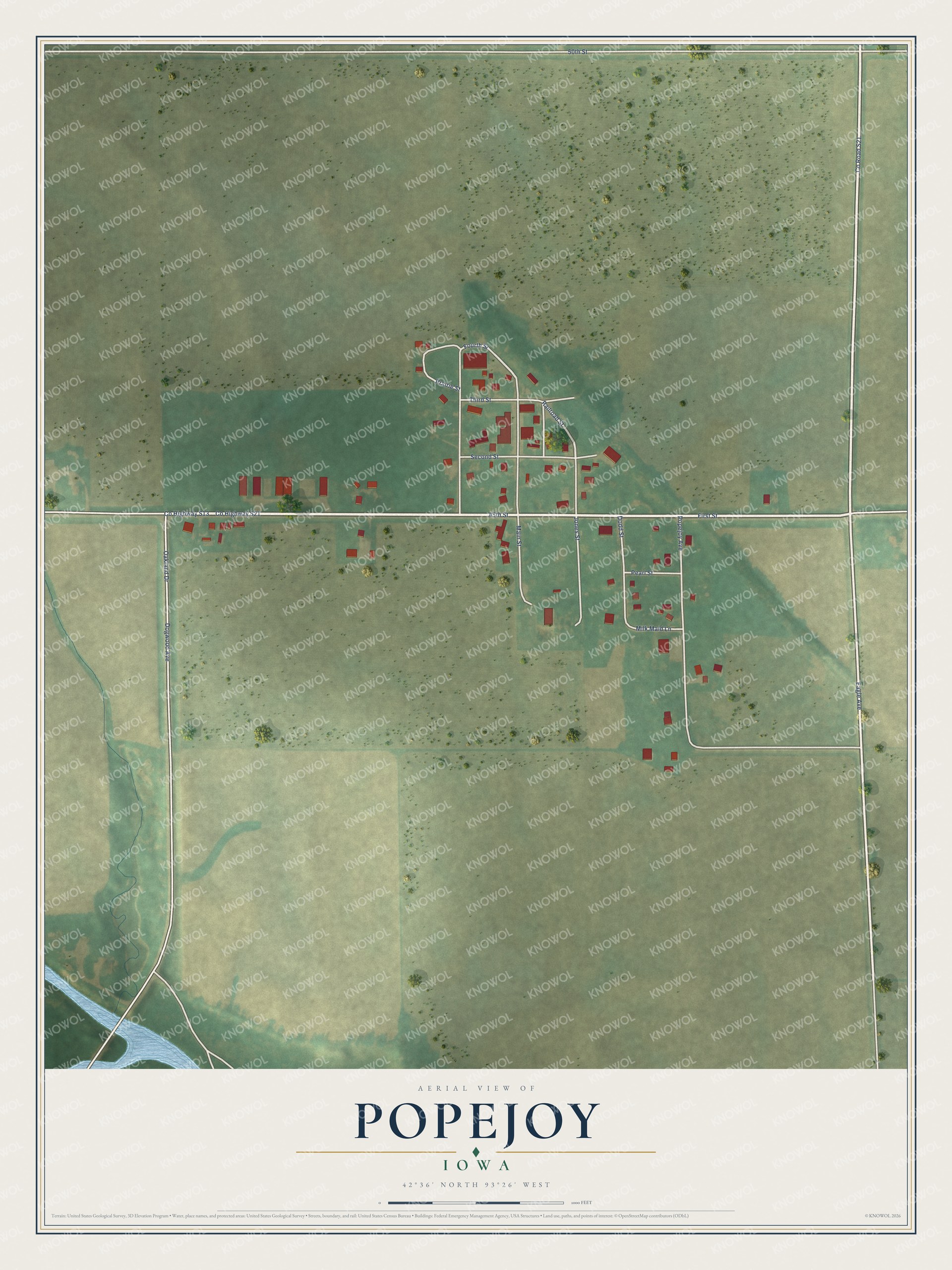 Watermarked full-map preview of Popejoy, Iowa