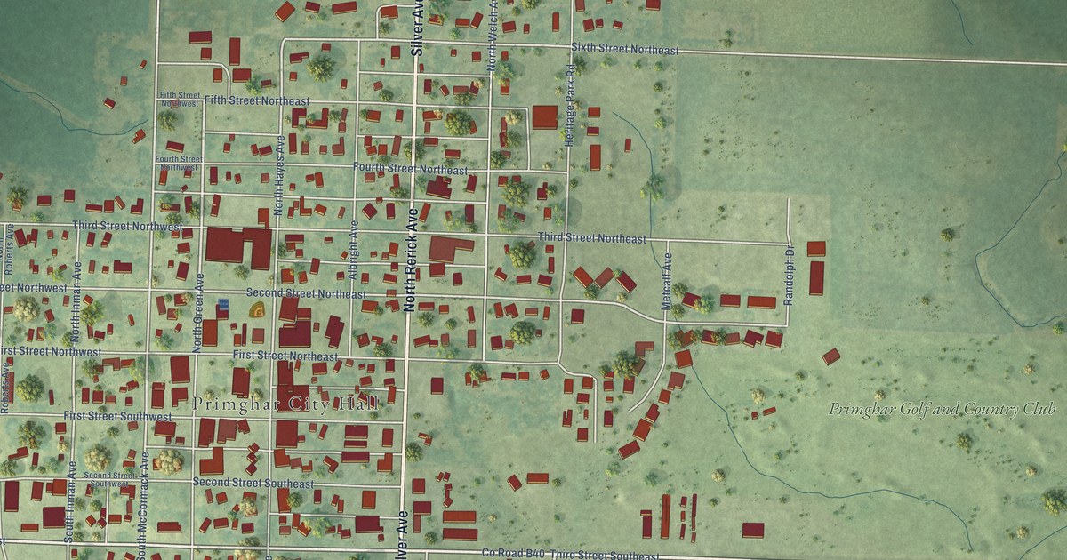 Map of Primghar, Iowa in 2026