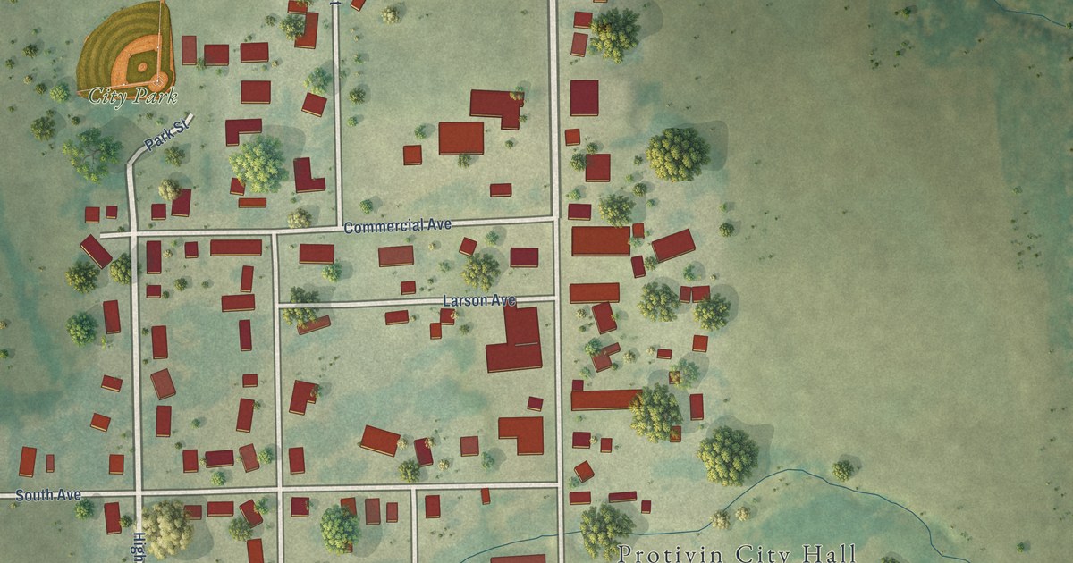 Map of Protivin, Iowa in 2026