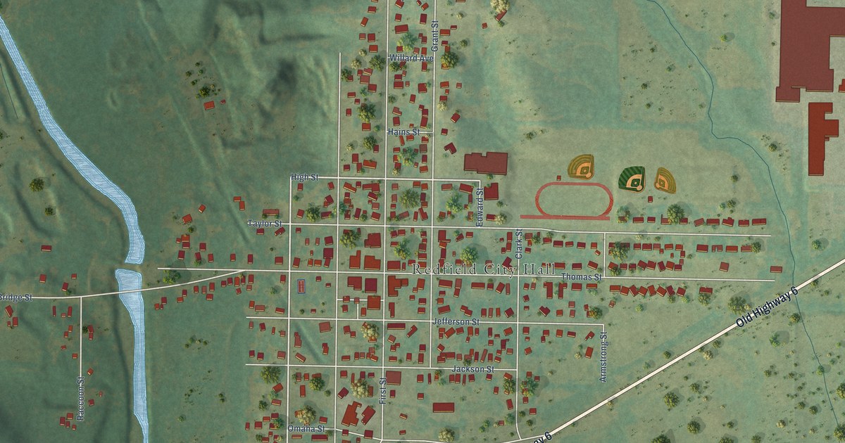 Map of Redfield, Iowa in 2026