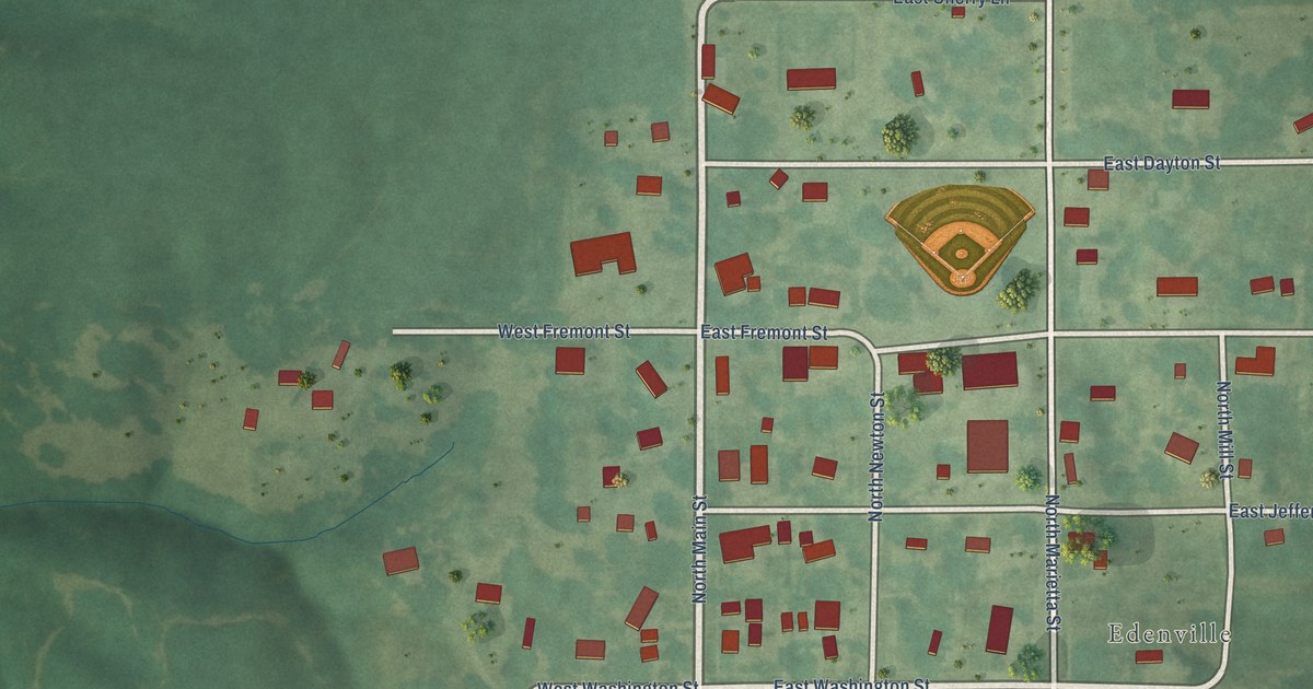 Map of Rhodes, Iowa in 2026
