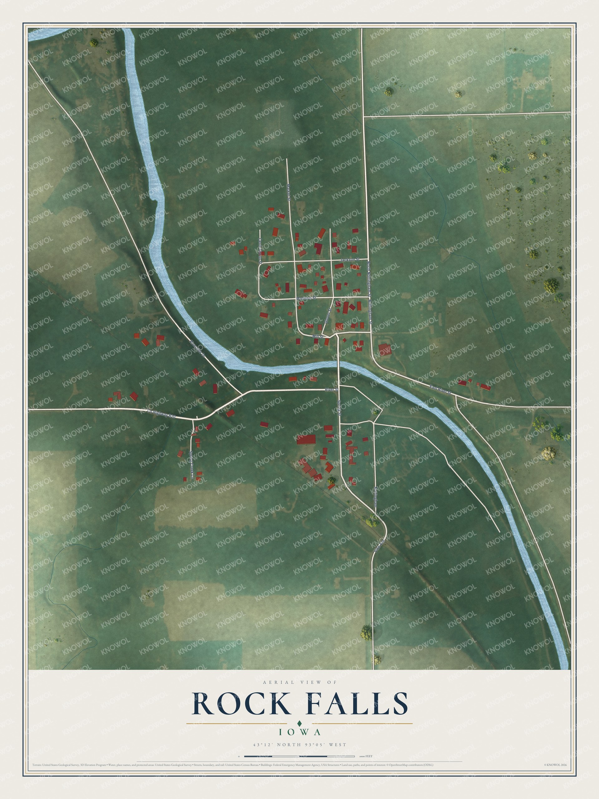 Watermarked full-map preview of Rock Falls, Iowa