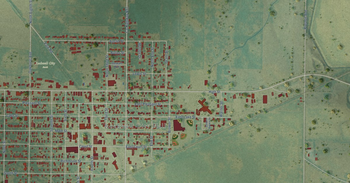 Map of Rockwell City, Iowa in 2026