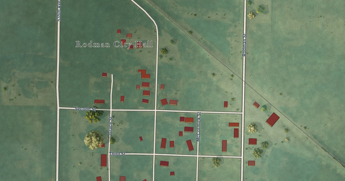 Map of Rodman, Iowa in 2026