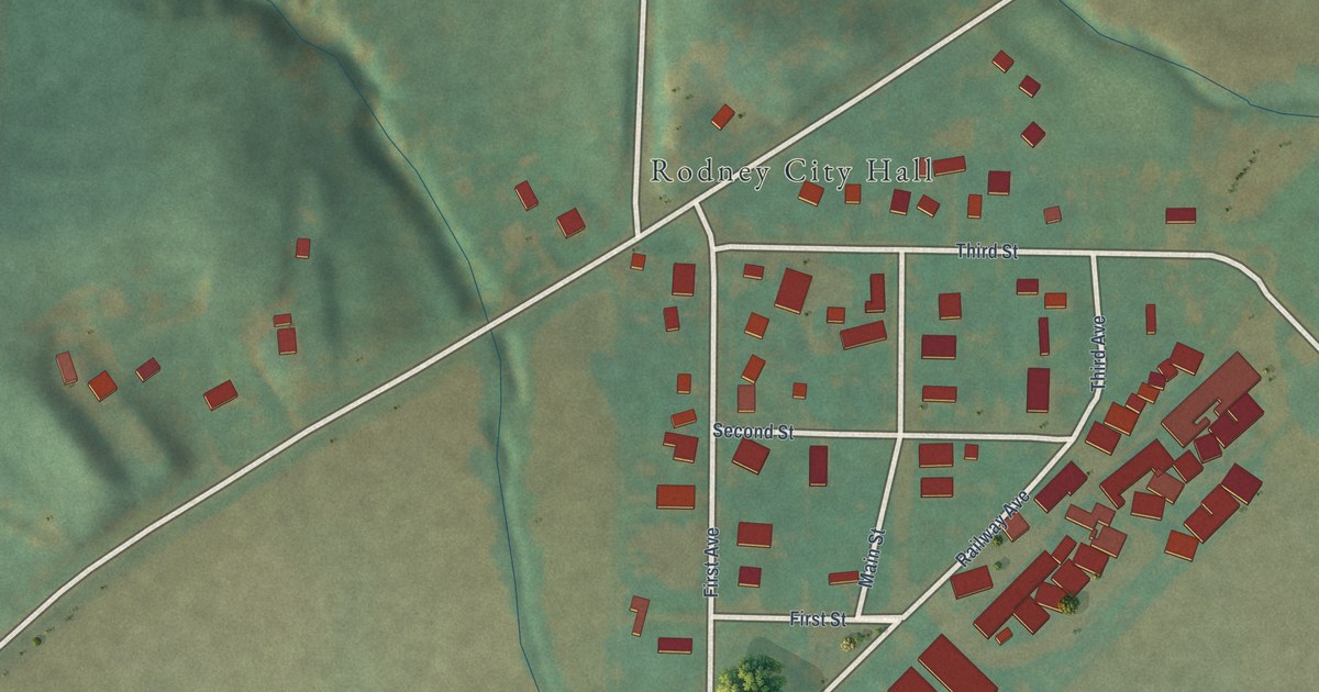 Map of Rodney, Iowa in 2026