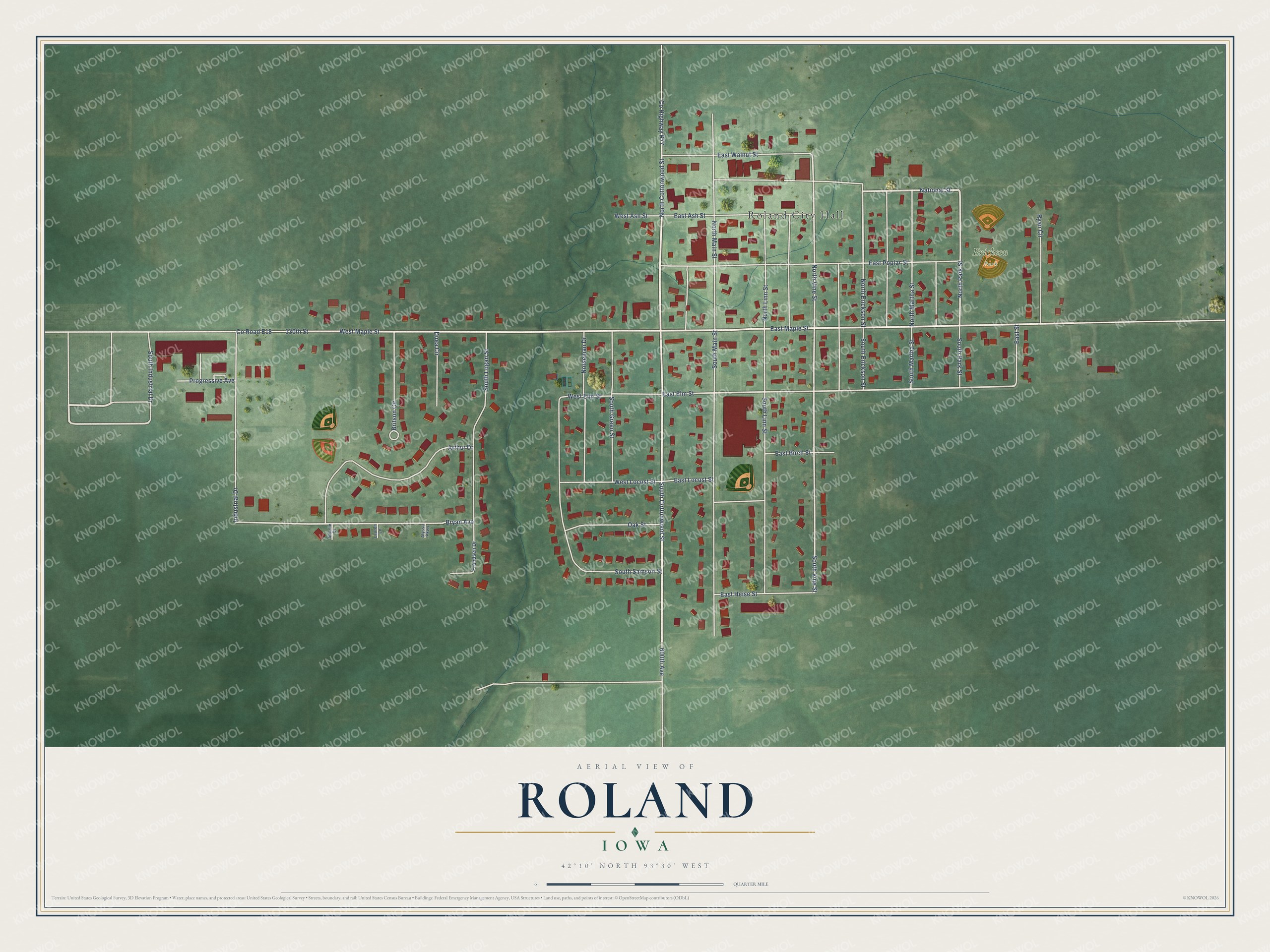 Watermarked full-map preview of Roland, Iowa