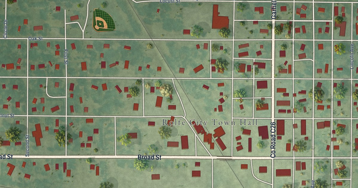 Map of Rolfe, Iowa in 2026
